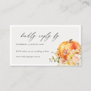 Carte D'accompagnement Floral Automne Citrouille en ligne Mariage site we