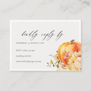 Carte D'accompagnement Floral Automne Citrouille en ligne Mariage site we