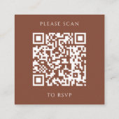 Carte D'accompagnement Floral Automne Moderne Site Mariage QR Code RSVP (Dos)