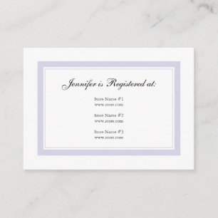Carte D'accompagnement Floral Baby Girl Registry Card - Baby Lilac