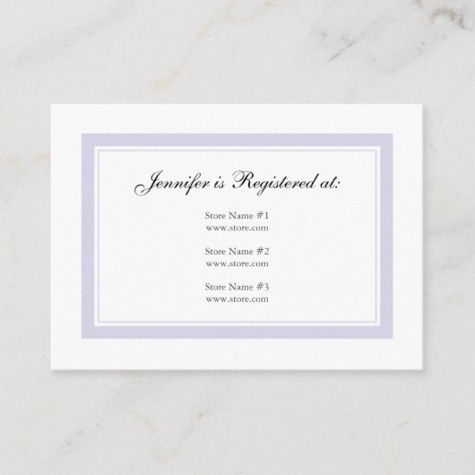 Carte D'accompagnement Floral Baby Girl Registry Card - Baby Lilac (Devant)