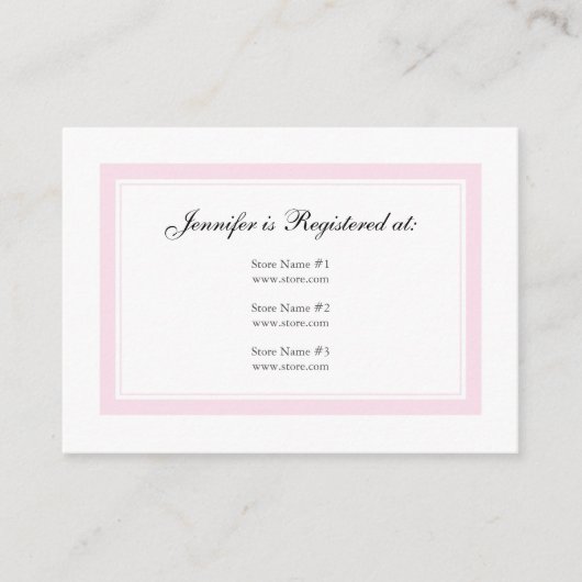 Carte D'accompagnement Floral Baby Girl Registry Card - Baby Pink (Devant)