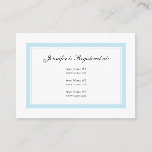 Carte D'accompagnement Floral Baby Registry Card - Baby Blue (Devant)