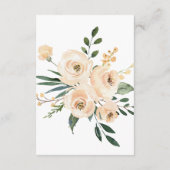 Carte D'accompagnement Floral Beige Blush Rose or sur blanc (Dos)