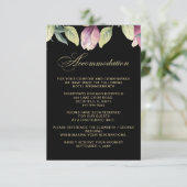 Carte D'accompagnement Floral Black Purple Gold mariage (Debout devant)
