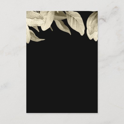 Carte D'accompagnement Floral Black Purple Gold mariage (Dos)