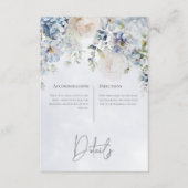 Carte D'accompagnement Floral bleu & blanc Détails modernes (Devant)