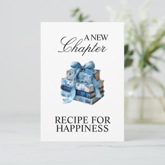 Carte D'accompagnement Floral Bleu Une nouvelle Fête des mariées de chapi (Debout devant)