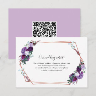Carte D'accompagnement Floral Bloom QR Code Site Mariage