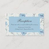 Carte D'accompagnement Floral Blue Country Garden à Réception Mariage (Devant)