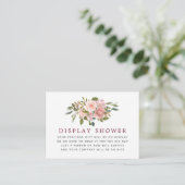 Carte D'accompagnement Floral Blush & Bourgogne Baby shower Écran douche (Debout devant)
