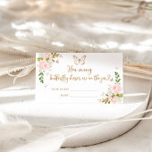 Carte D'accompagnement Floral blush or devinez combien de baisers papillo
