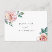 Carte D'accompagnement Floral Blush Pink Peonies Réception de mariage (Dos)