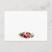 Carte D'accompagnement Floral Bourgogne Boho Détails du Mariage Insérer l (Dos)