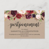 Carte D'accompagnement Floral Bourgogne, Kraft, Noir, Mariage reporter (Devant)