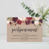 Carte D'accompagnement Floral Bourgogne, Kraft, Noir, Mariage reporter (Debout devant)