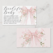 Carte D'accompagnement Floral Bow Élégant Baby shower Fille Fleur (Devant / Derrière)