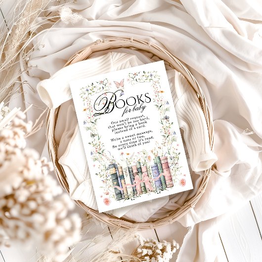 Carte D'accompagnement Floral Bow Nouveau Chapitre Demande de Baby shower