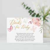 Carte D'accompagnement Floral Butterfly fille baby shower demande (Debout devant)