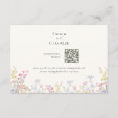 Carte D'accompagnement Floral Calligraphy QR Code Wedding Website (Devant)
