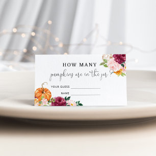 Carte D'accompagnement Floral citrouille devine combien de citrouilles je