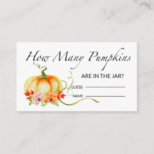 Carte D'accompagnement Floral citrouille devine combien de citrouilles je