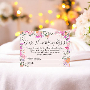 Carte D'accompagnement Floral Devant Combien De Baisers Fête des mariées