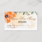 Carte D'accompagnement Floral devinez combien de baisers jeu nuptiale enc (Devant)