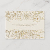 Carte D'accompagnement Floral doré | Site Mariage Cream & Gold (Devant)