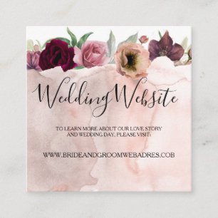 Carte D'accompagnement Floral Dusty Rose et Bourgogne Mariage site
