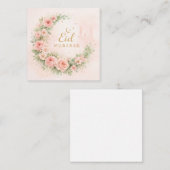 Carte D'accompagnement Floral Eid Mubarak – Blush Pink Islamic Gift f (Devant / Derrière)