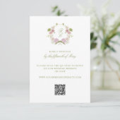 Carte D'accompagnement Floral Elegance Monogram Crest Wedding (Debout devant)