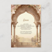 Carte D'accompagnement Floral Garden Indian Palace Arch Détails du Mariag (Devant)