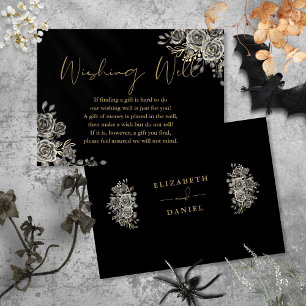 Carte D'accompagnement Floral Gothique Noir Et Or Bien Mariage