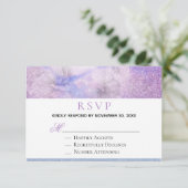 Carte D'accompagnement ~ Floral Lavender Blue Parties scintillant Elegant (Debout devant)
