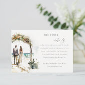 Carte D'accompagnement Floral Mariage Arch Beach Seascape Détails du Mari (Debout devant)