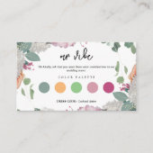 Carte D'accompagnement Floral Mariage thème Code robe (Devant)