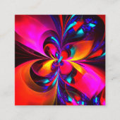 Carte D'accompagnement Floral moderne Art Abstrait Rouge Bleu Motif #07 (Devant)