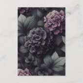 Carte D'accompagnement Floral Moody noir et violet (Dos)
