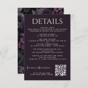Carte D'accompagnement Floral Moody violet