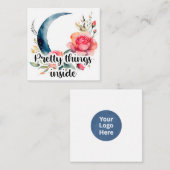 Carte D'accompagnement Floral Moon Pretty Things Inside Small Business (Devant / Derrière)