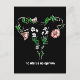 Carte D'accompagnement Floral No Uterus No Opinion Droits des femmes