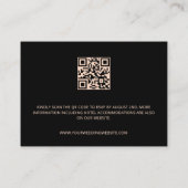 Carte D'accompagnement Floral Noir Et Cuivre | QR Code Goth Mariage (Dos)