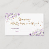 Carte D'accompagnement Floral or violet devinez combien de baisers papill (Devant)