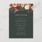 Carte D'accompagnement Floral Orange Bourgogne | Calendrier vert des évén (Devant)