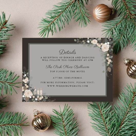 Carte D'accompagnement Floral Pine Holiday Détails Noël hiver