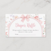 Carte D'accompagnement Floral Pink Bow Baby en Fleur de chaudière Raffle (Devant)