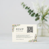 Carte D'accompagnement Floral romantic wedding Website RSVP QR Code (Debout devant)