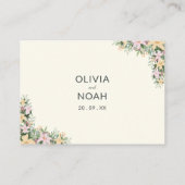 Carte D'accompagnement Floral romantic wedding Website RSVP QR Code (Dos)