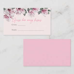 Carte D'accompagnement Floral rose   Devinez combien de baisers